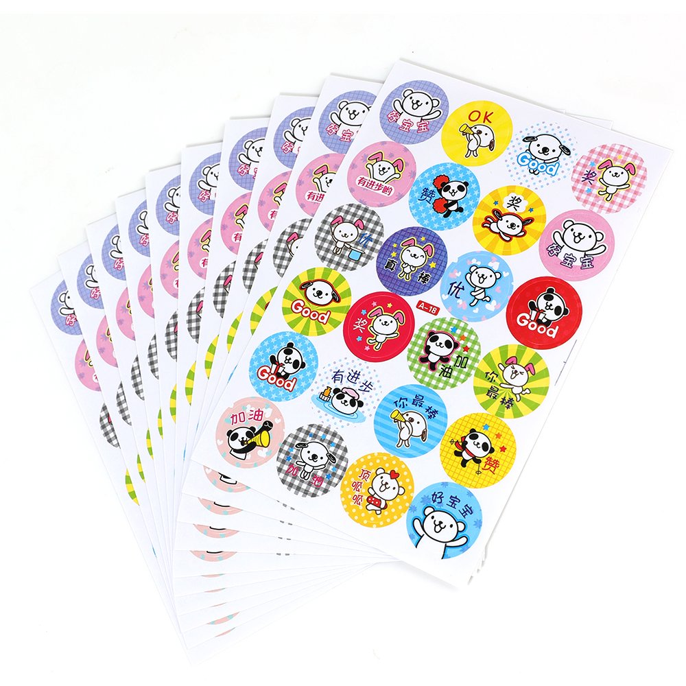 Custom Kids Stickers Wholesale Teacher Rewards Cartoon Sticker Self Adhesive Paper Stationery Decals