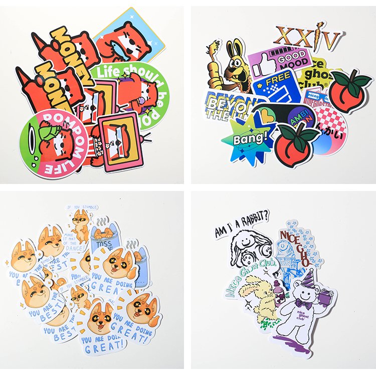Custom Printed Die Cut Cartoon Stickers For Sales