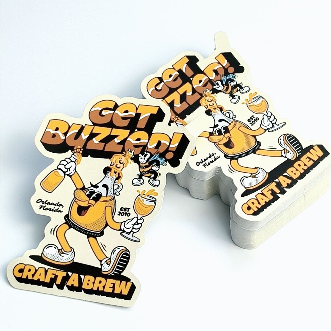 Custom logo sticker vinyl cartoon sticker waterproof adhesive die cut sticker printing