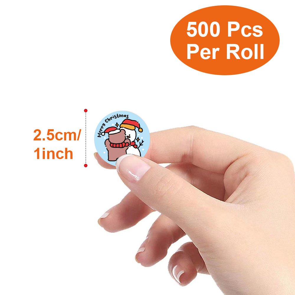 Factory wholesale roll pack cartoon stickers Christmas decoration gift stickers labels