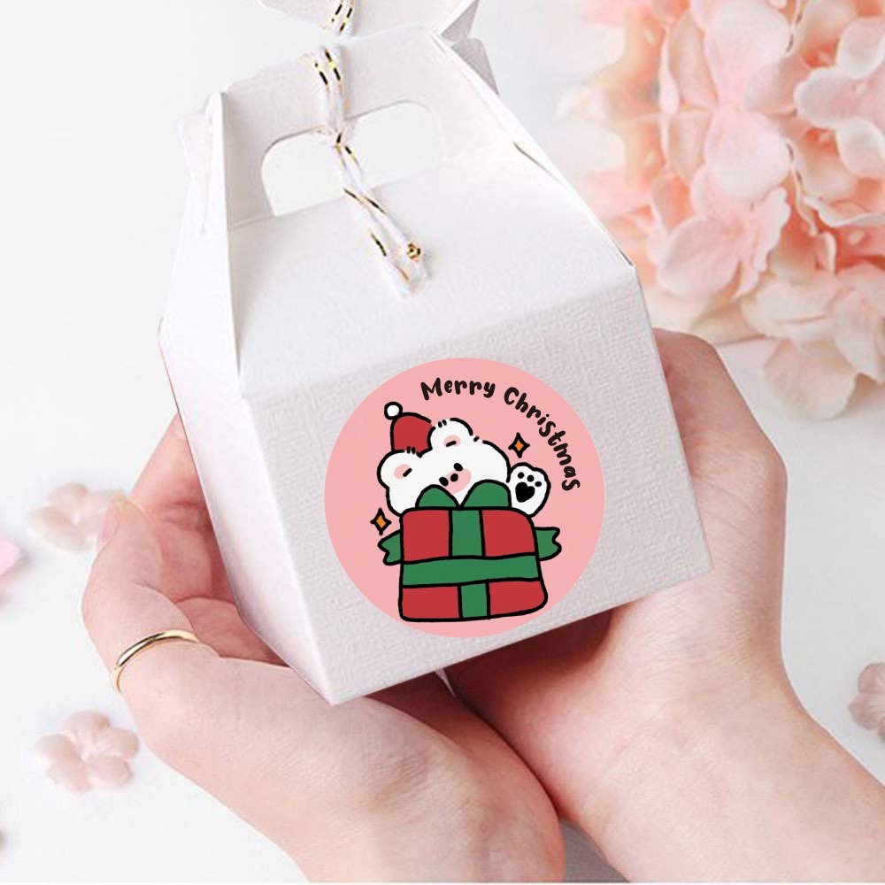 Factory wholesale roll pack cartoon stickers Christmas decoration gift stickers labels