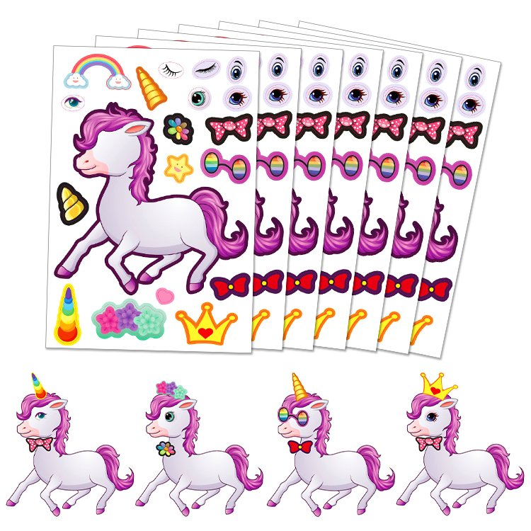 Wholesale Customized Make Your Own Stickers DIY Animals Face Stickers for Kids
