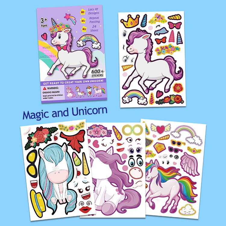 Wholesale Customized Make Your Own Stickers DIY Animals Face Stickers for Kids