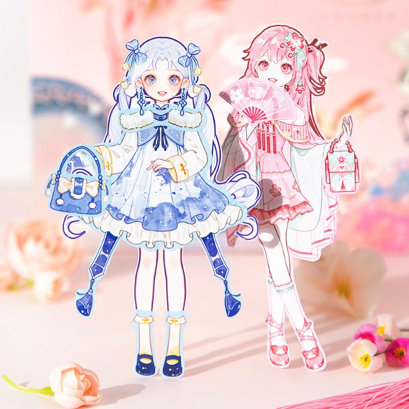 Simno Kawaii Kiss Out Journaling Stickers Cute Cartoon Girl DIY Crafts Dress Up Stickers Book