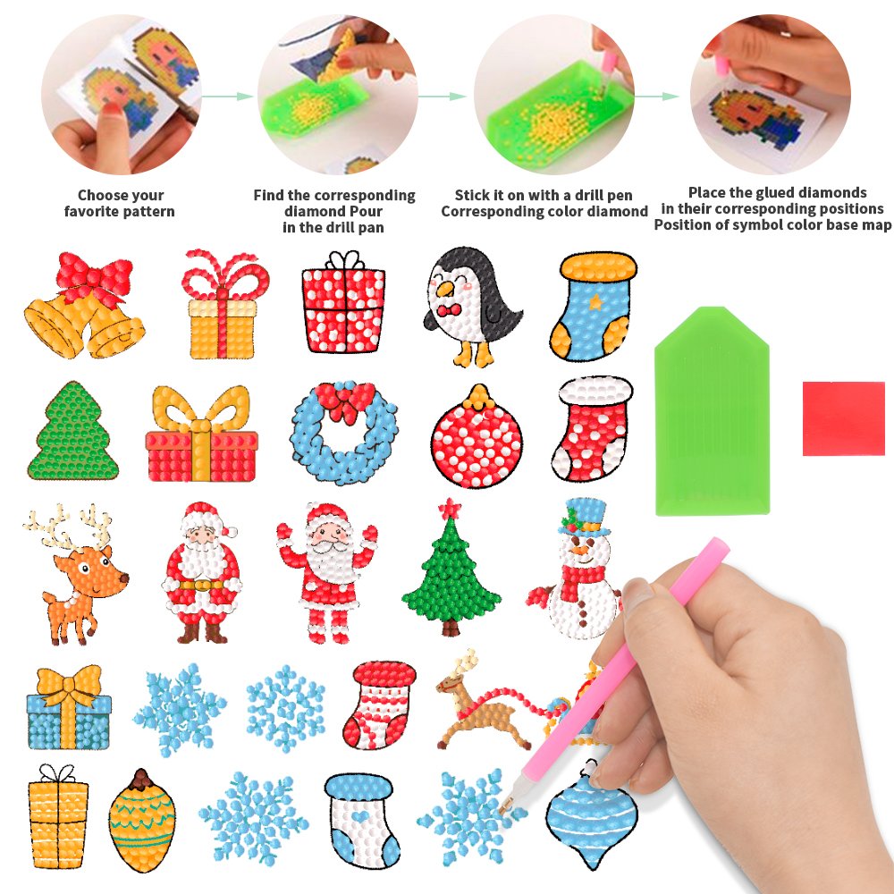 Christmas children's cartoon handmade diamond painting Santa Claus clause deer tree shaped diamond painting