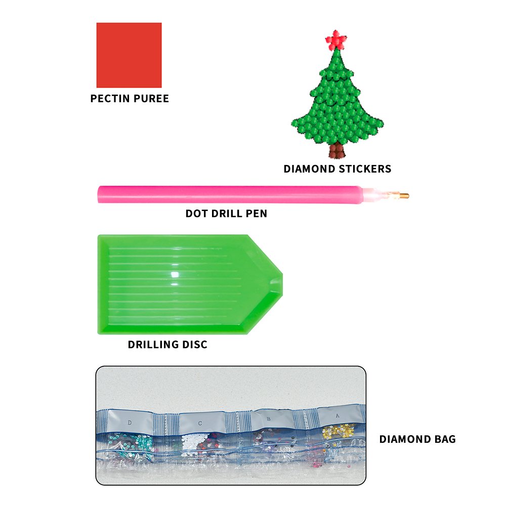 Christmas children's cartoon handmade diamond painting Santa Claus clause deer tree shaped diamond painting