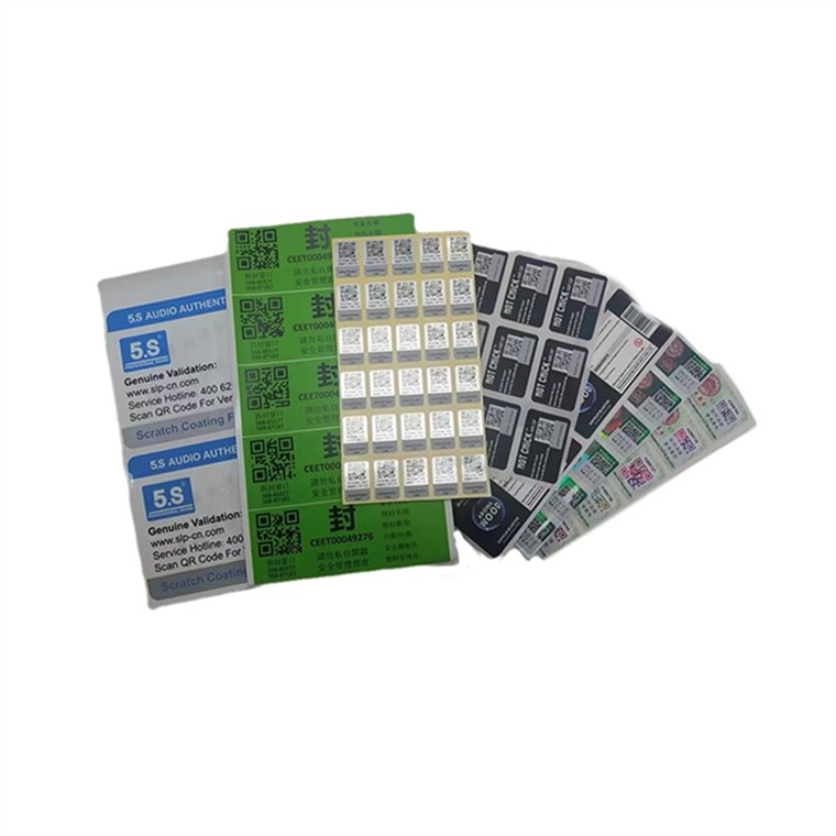 Cheap Factory Price Printing security label black serial number qr code label sticker qr code scratch anti fake label qr code