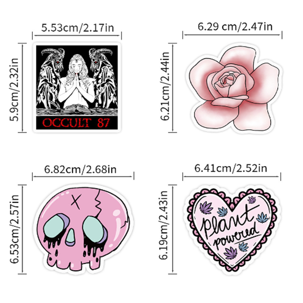 China Manufacturer Custom Design Die Cut Waterproof Cartoon Sticker for Laptop Vinyl Adhesive Print Die Cut Advertising Stickers