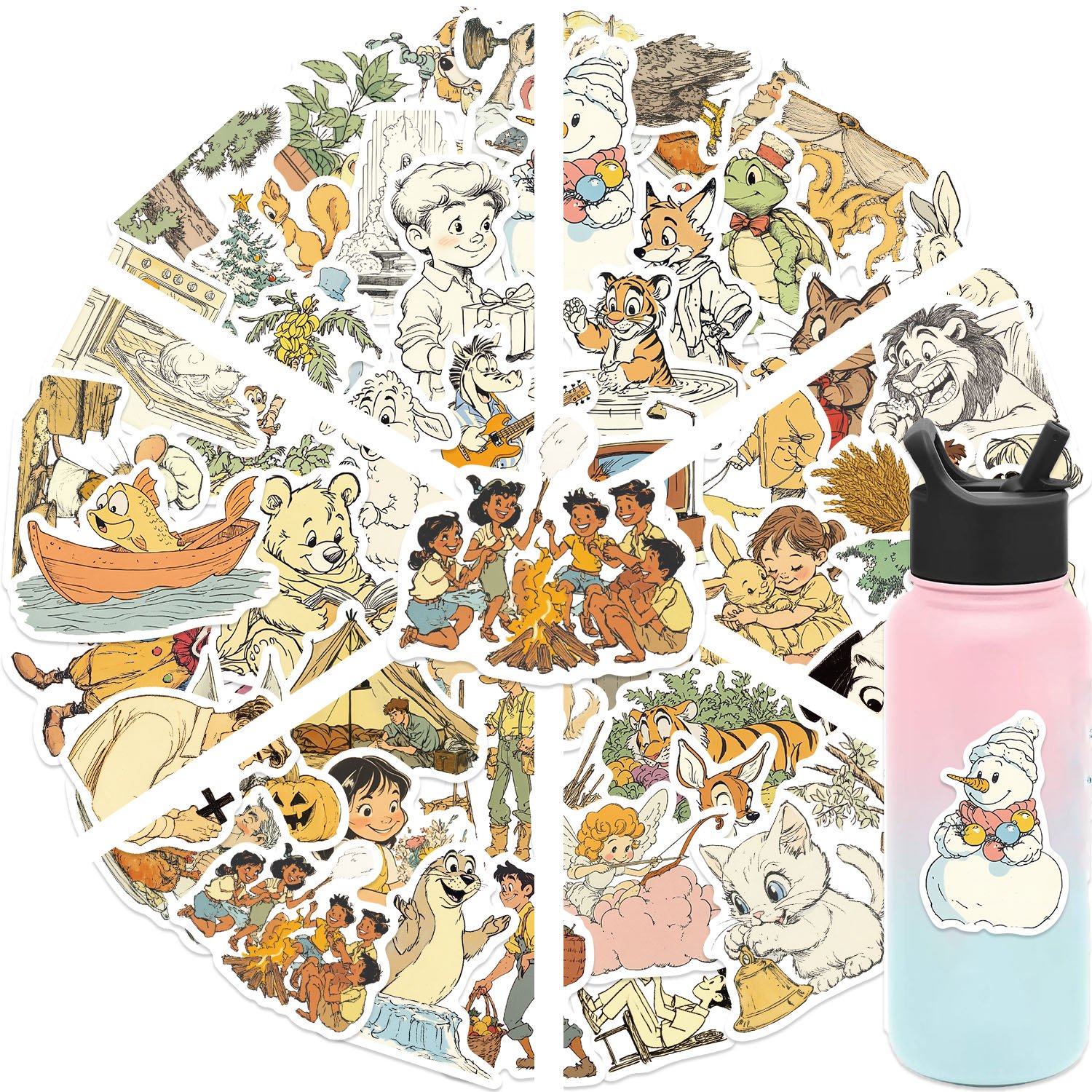 50pcs Cartoon Relaxing holiday Graffiti Sticker Decals Decoration DIY Phone Notebook Suitcase Laptop Fridge Kids PVC Sticker