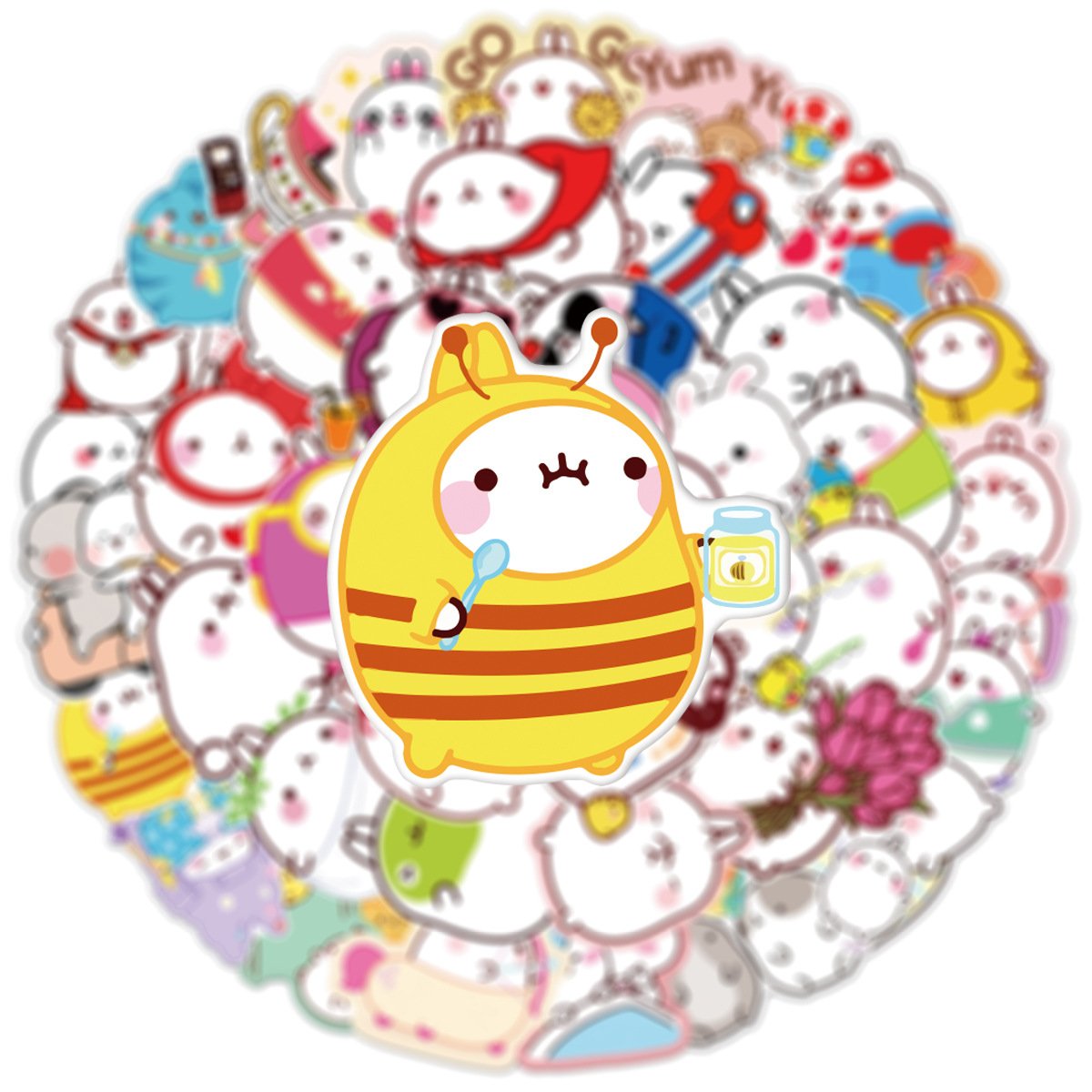 50 pcs die cut Rabbit cartoon sticker graffiti suitcase mobile phone case diary guitar pvc vinyl waterproof stickers for kids