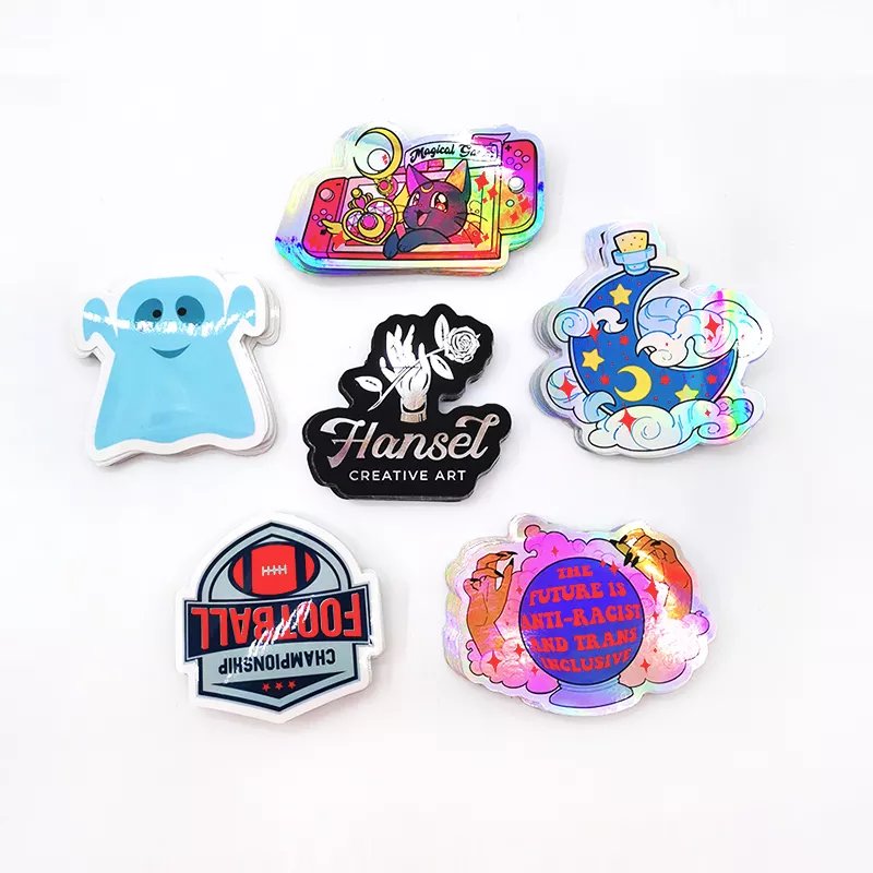 Customized Company Brand Logo Waterproof Die Cut Vinyl Promotional Stickers Packs for Laptop Skateboard