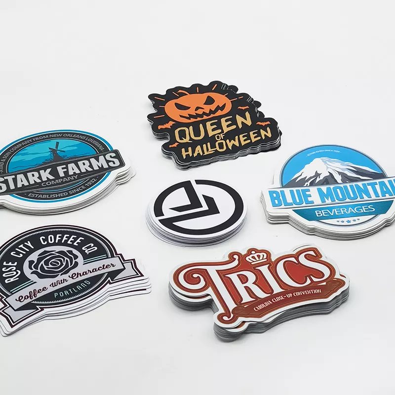 Customized Company Brand Logo Waterproof Die Cut Vinyl Promotional Stickers Packs for Laptop Skateboard