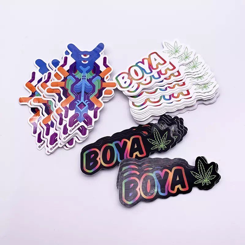 Customized Company Brand Logo Waterproof Die Cut Vinyl Promotional Stickers Packs for Laptop Skateboard