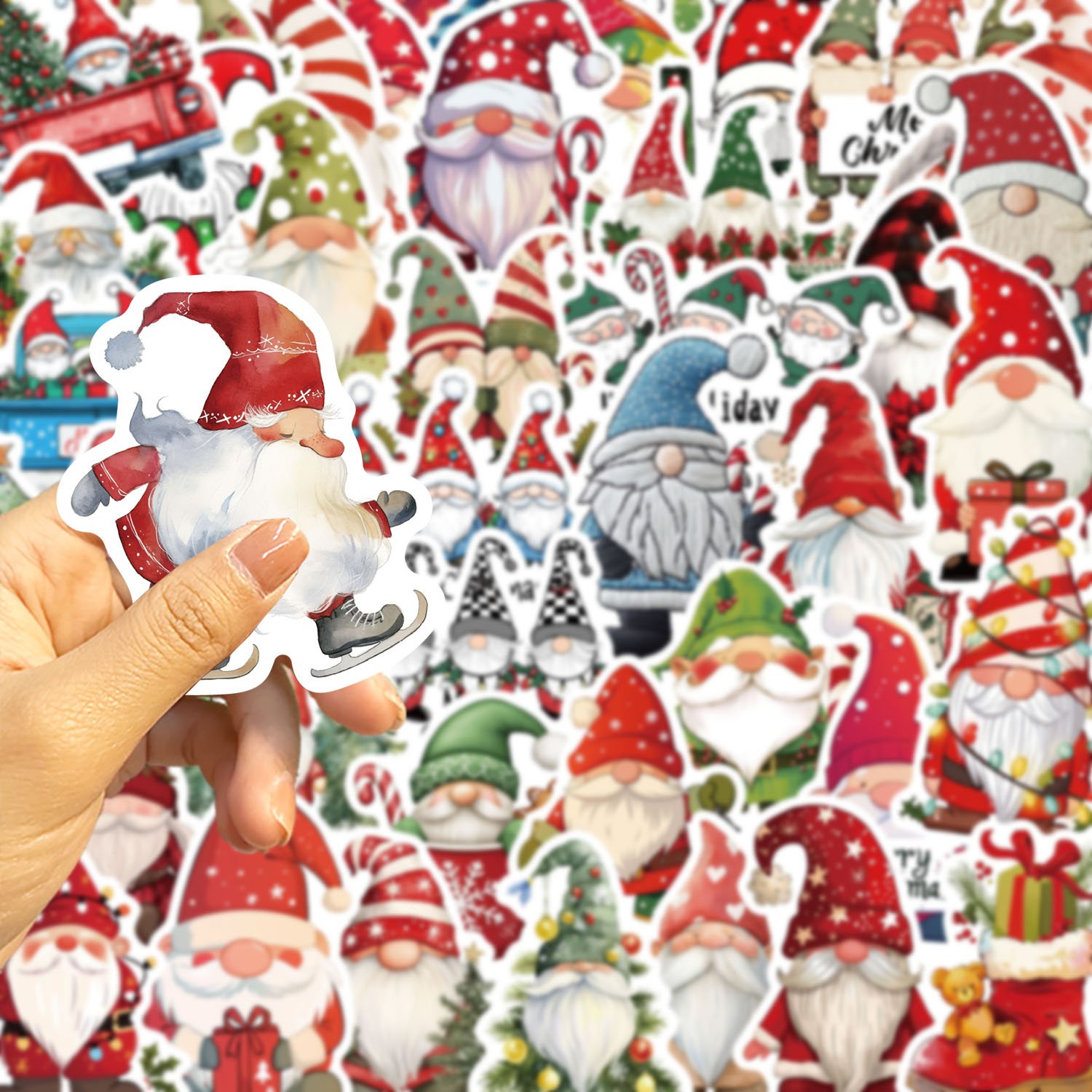 50pcs Cute Cartoon Dwarf Christmas Graffiti Stickers Laptop Phone Case Luggage Diary Decoration Waterproof Gift Decal Wholesale
