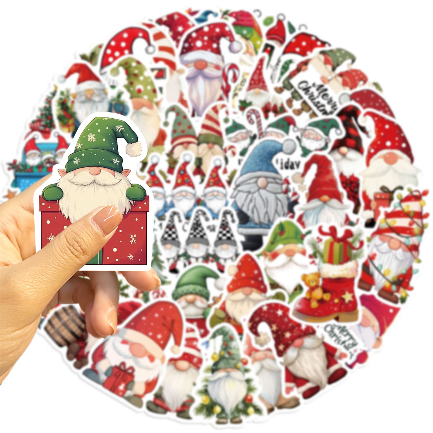 50pcs Cute Cartoon Dwarf Christmas Graffiti Stickers Laptop Phone Case Luggage Diary Decoration Waterproof Gift Decal Wholesale