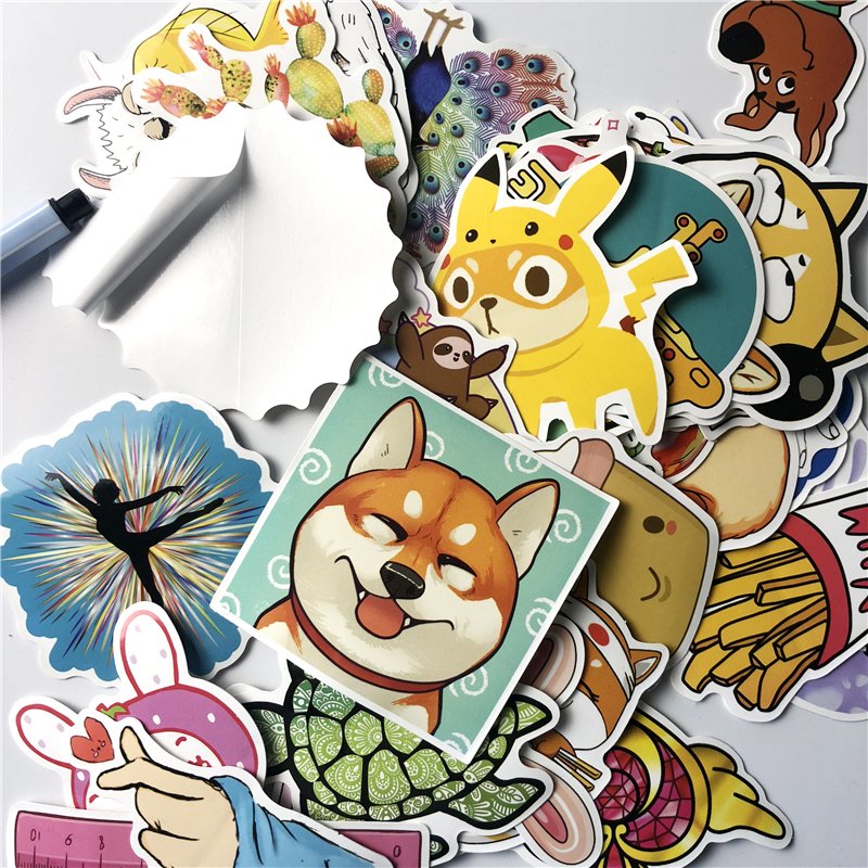 custom logo waterproof die cut vinyl pvc cartoon anime sticker for laptop cover sticker manufacture