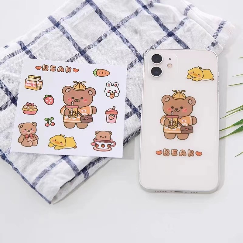 Die Cut Waterproof Vinyl Pvc Adhesive Cute Animals Cartoon Custom Logo Stickers Packaging Labels