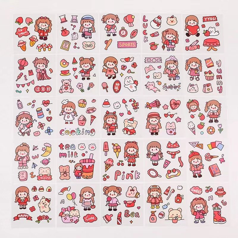Die Cut Waterproof Vinyl Pvc Adhesive Cute Animals Cartoon Custom Logo Stickers Packaging Labels