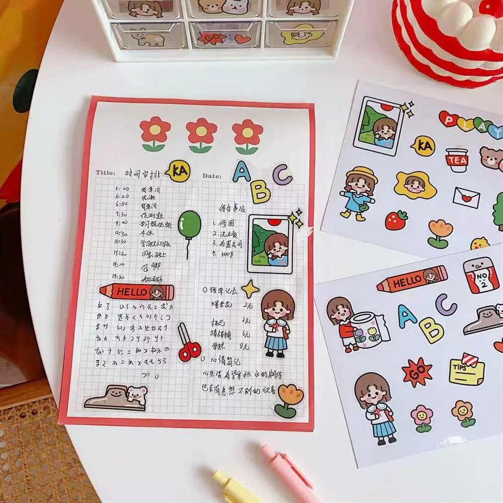 Die Cut Waterproof Vinyl Pvc Adhesive Cute Animals Cartoon Custom Logo Stickers Packaging Labels