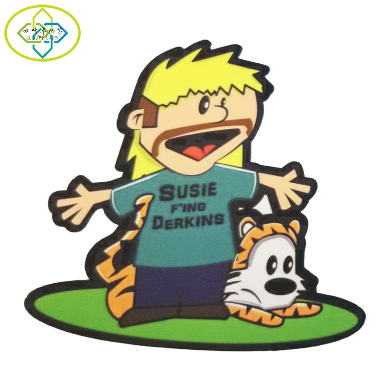 PVC glossy finished film customized individual die-cut cartoon characters sticker printing