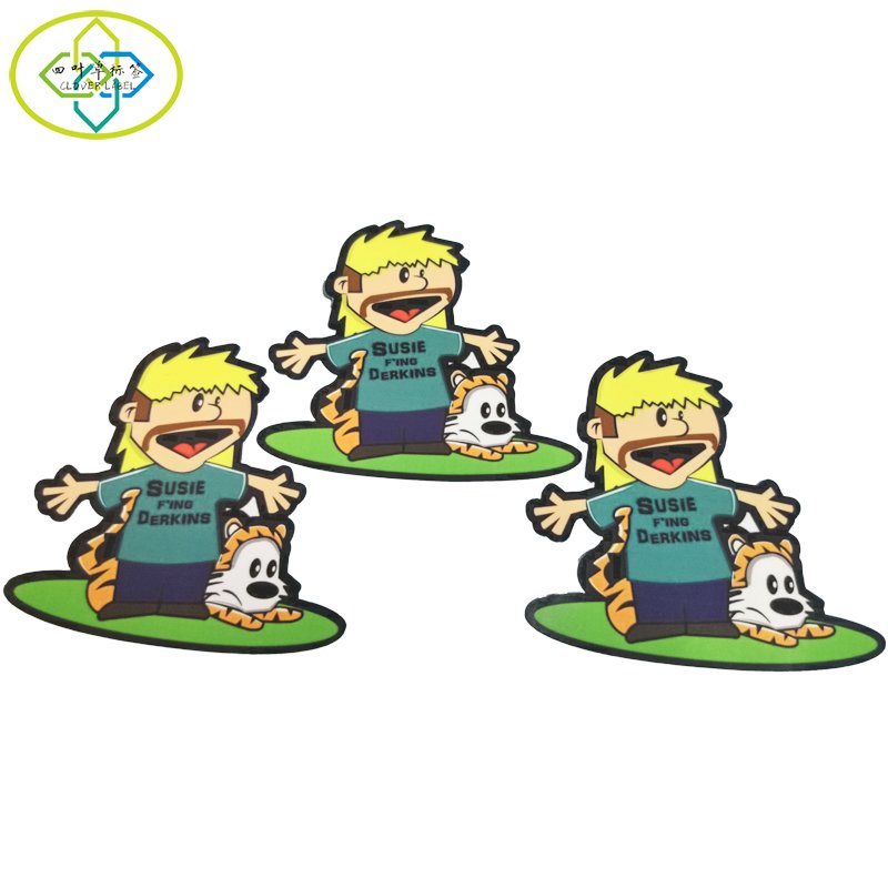 PVC glossy finished film customized individual die-cut cartoon characters sticker printing