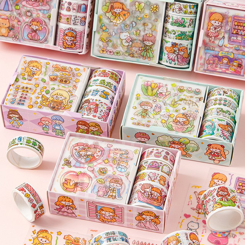 Factory Direct Cheap Custom Pattern decorative transparent Cartoon Cute stickers For Girl