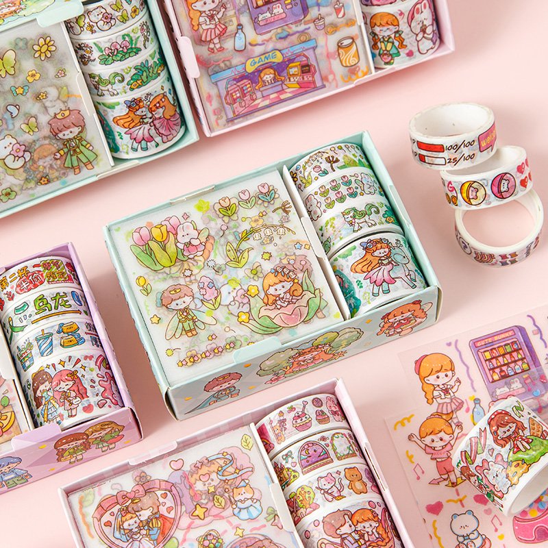 Factory Direct Cheap Custom Pattern decorative transparent Cartoon Cute stickers For Girl