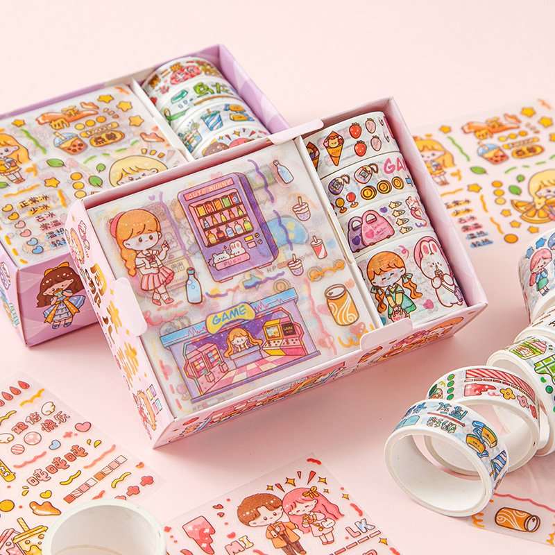Factory Direct Cheap Custom Pattern decorative transparent Cartoon Cute stickers For Girl