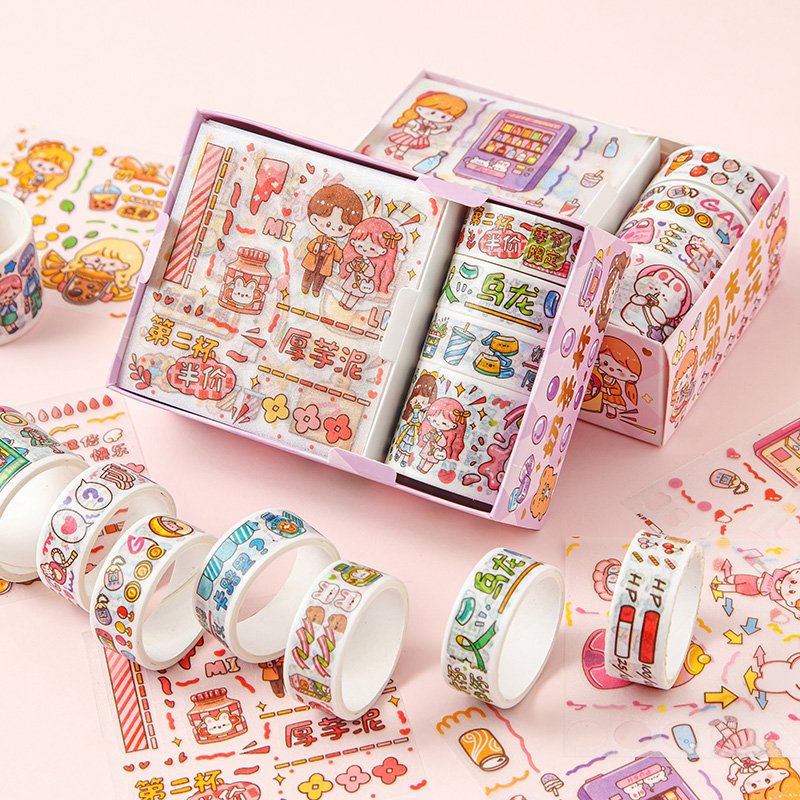 Factory Direct Cheap Custom Pattern decorative transparent Cartoon Cute stickers For Girl