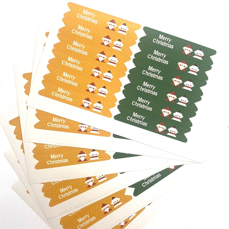 New Year Christmas Stickers Gift Packaging Baking Sealing Stickers Cute Cartoon Snowman Label