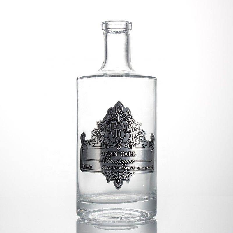 Factory sell self adhesive Bright Gold Embossed Curved Aluminum metal stickers Liquor wine perfume Bottle Label aluminum labels