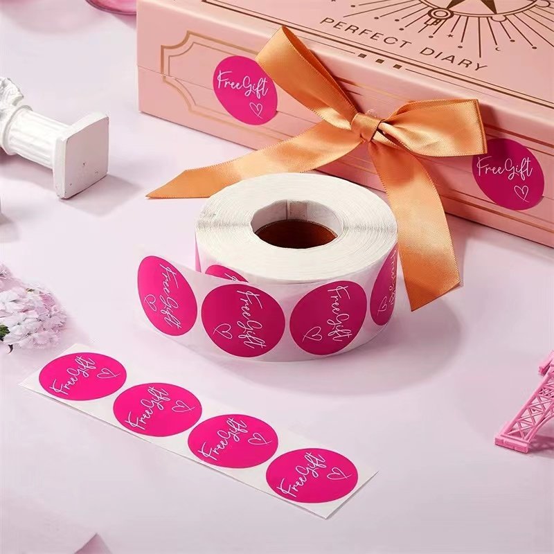 Self Adhesive Printable Paper Roll Round Stickers For Buyers Custom Logo Stickers Packaging Labels