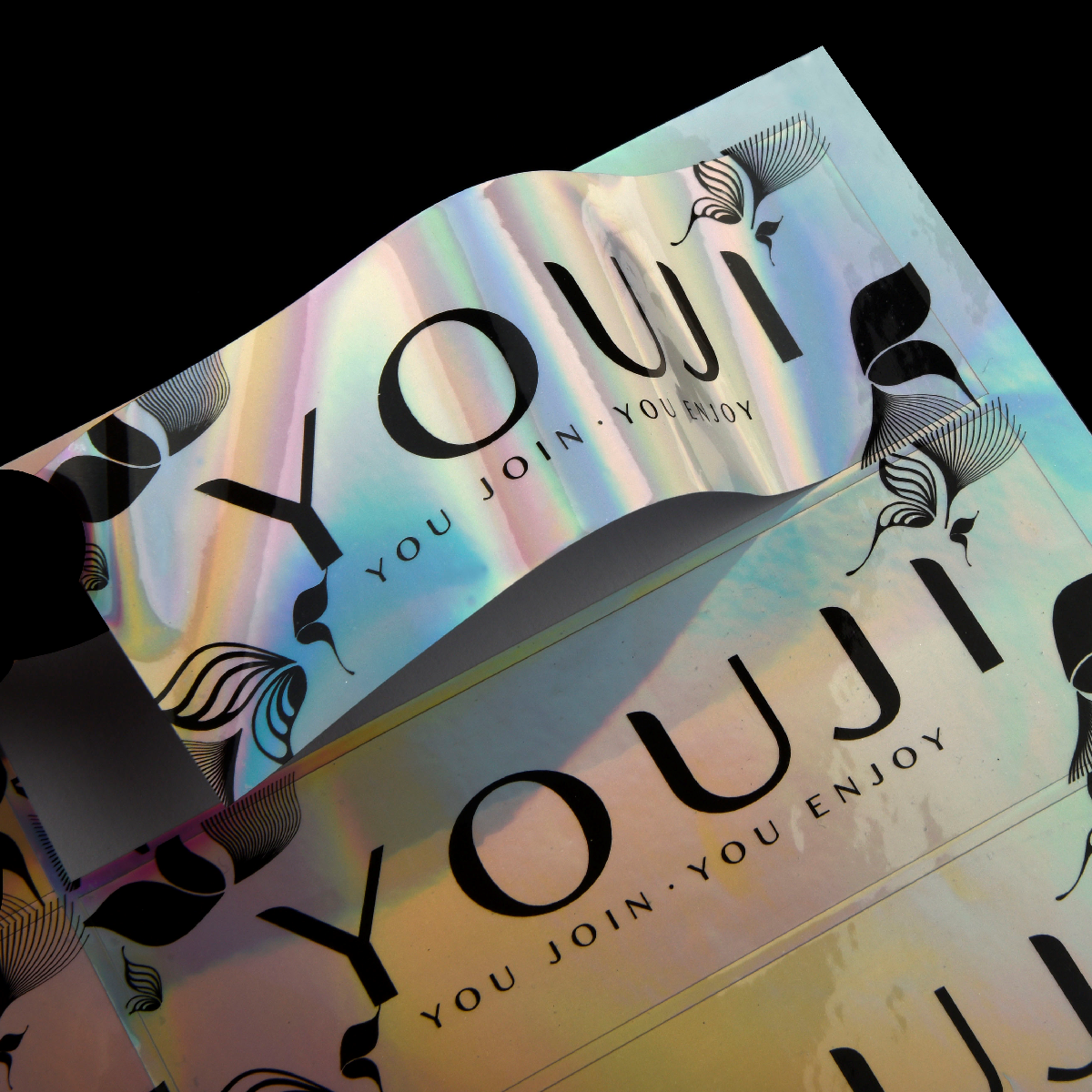 Custom sticker printing Die Cut Label Logo Stickers Size Holographic Laser Anime Vinyl Waterproof Reflective Anime Cartoon