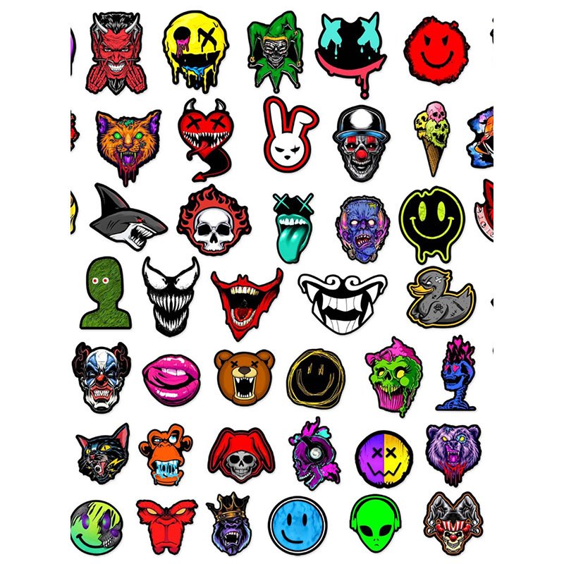 Custom Wholesale Halloween Horror Pumpkin Bear Series Waterproof Stickers For Mylar Bag Metal Tins
