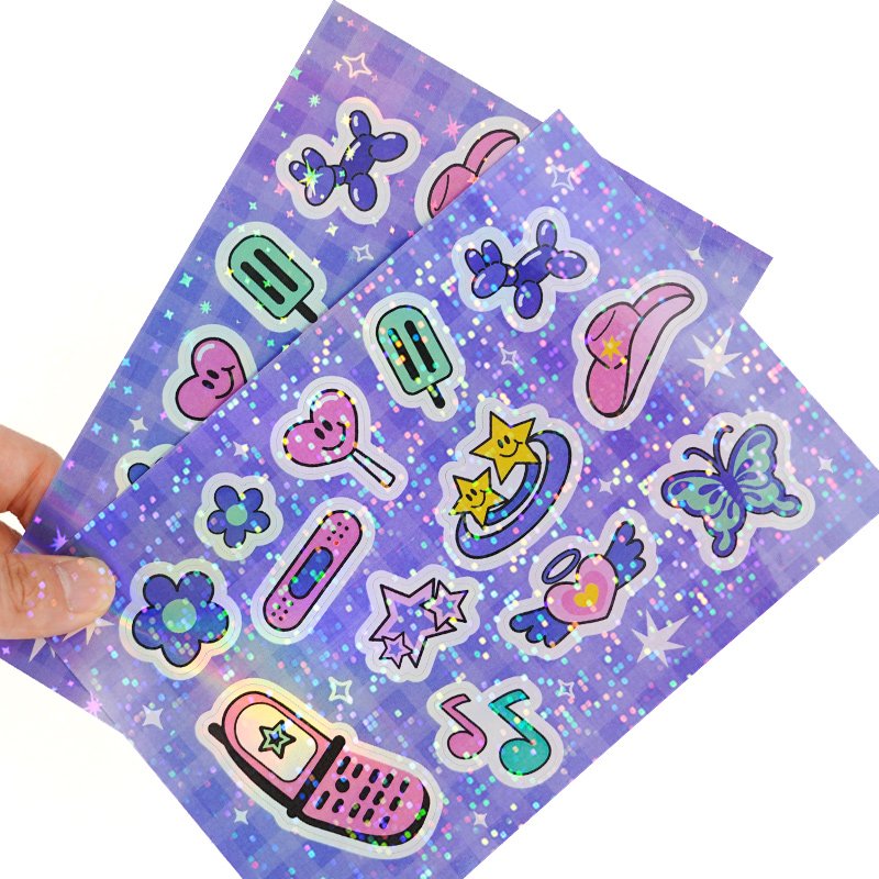 Custom Cute Die Cut Vinyl Stickers Printing, Adhesive Waterproof PVC Label Company Logo Design Cartoon Stickers