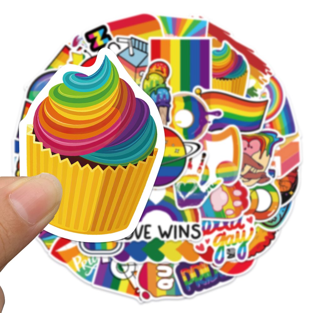 50pcs Colorful Gay Sticker Waterproof Graffiti Decals Diy Laptop Skateboard Water Bottle Phone Case Decoration Party Stickers