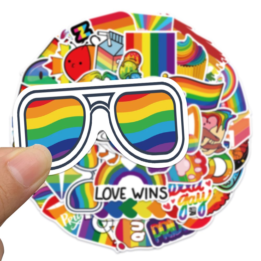 50pcs Colorful Gay Sticker Waterproof Graffiti Decals Diy Laptop Skateboard Water Bottle Phone Case Decoration Party Stickers