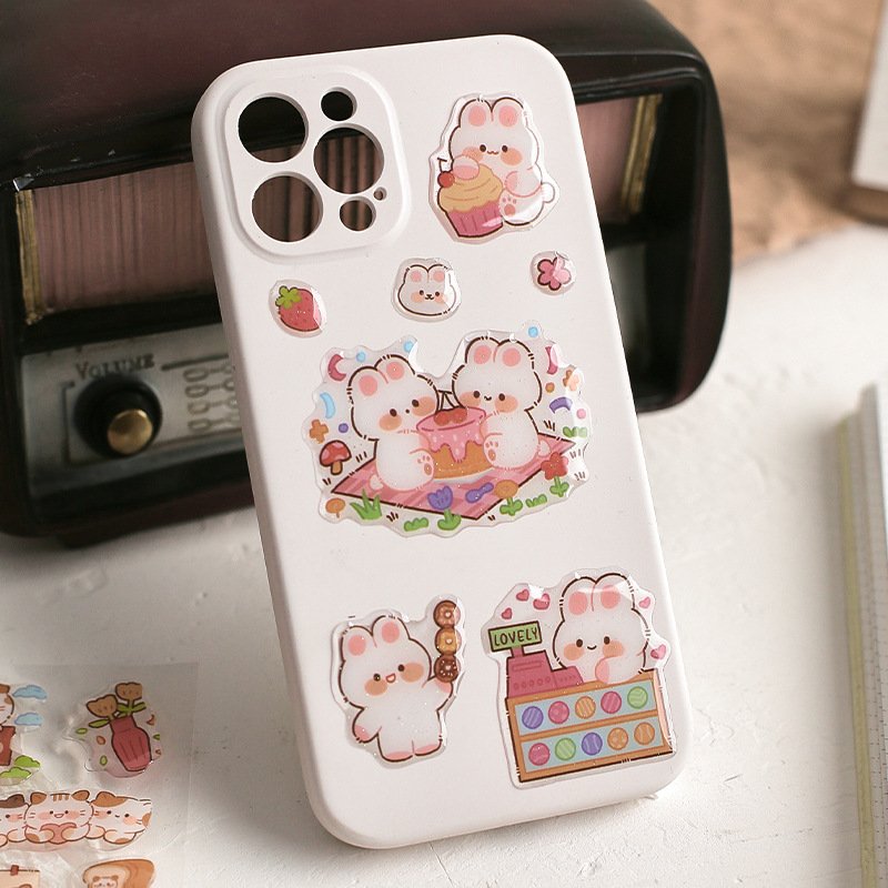 Transparent three-dimensional decorative handbook material stickers DIY design drip crystal stickers