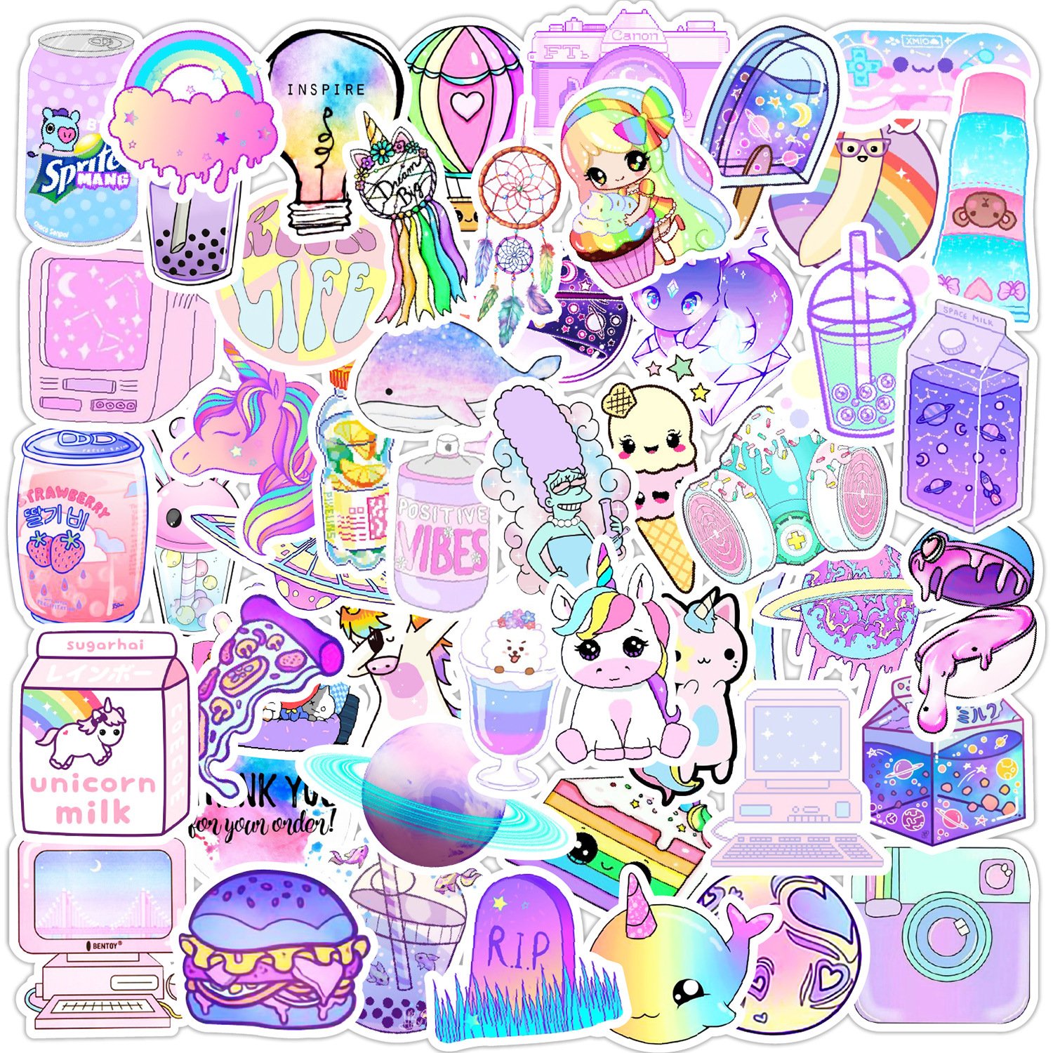 MIX Cartoon Stickers For Child Luggage Guitar Car Skateboard Bike PVC Waterproof Decor Cartoon Stickers