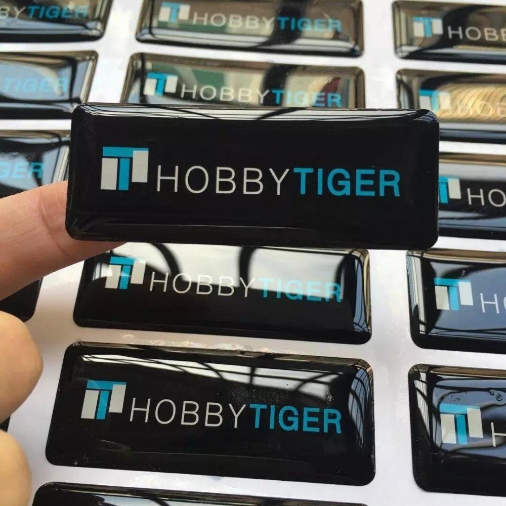 Custom Rectangle Shape Epoxy Resin Sticker Personalized logo 3D Dome Gel Stickers