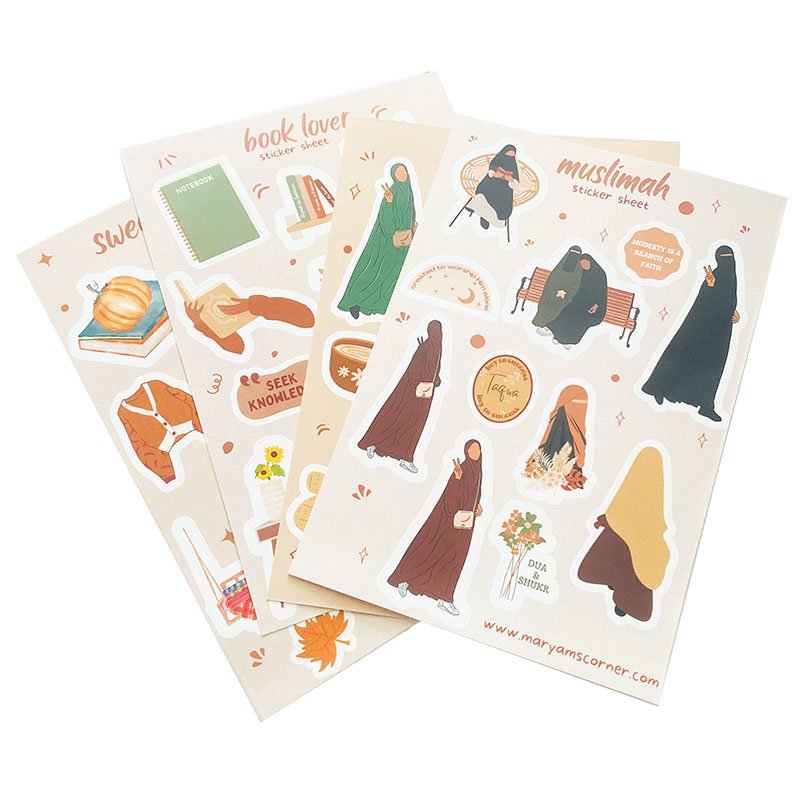 Top Sale Waterproof Glossy Custom Kiss Cut Cartoon Cute Vinyl Sticker Sheets