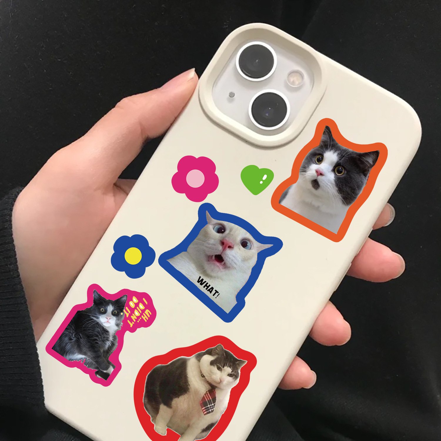 New Design 8 PCS Colorful Kittens PVC Waterproof Die-Cut Decals Stickers for Water Bottle Laptop Phone Skateboard Bike Car