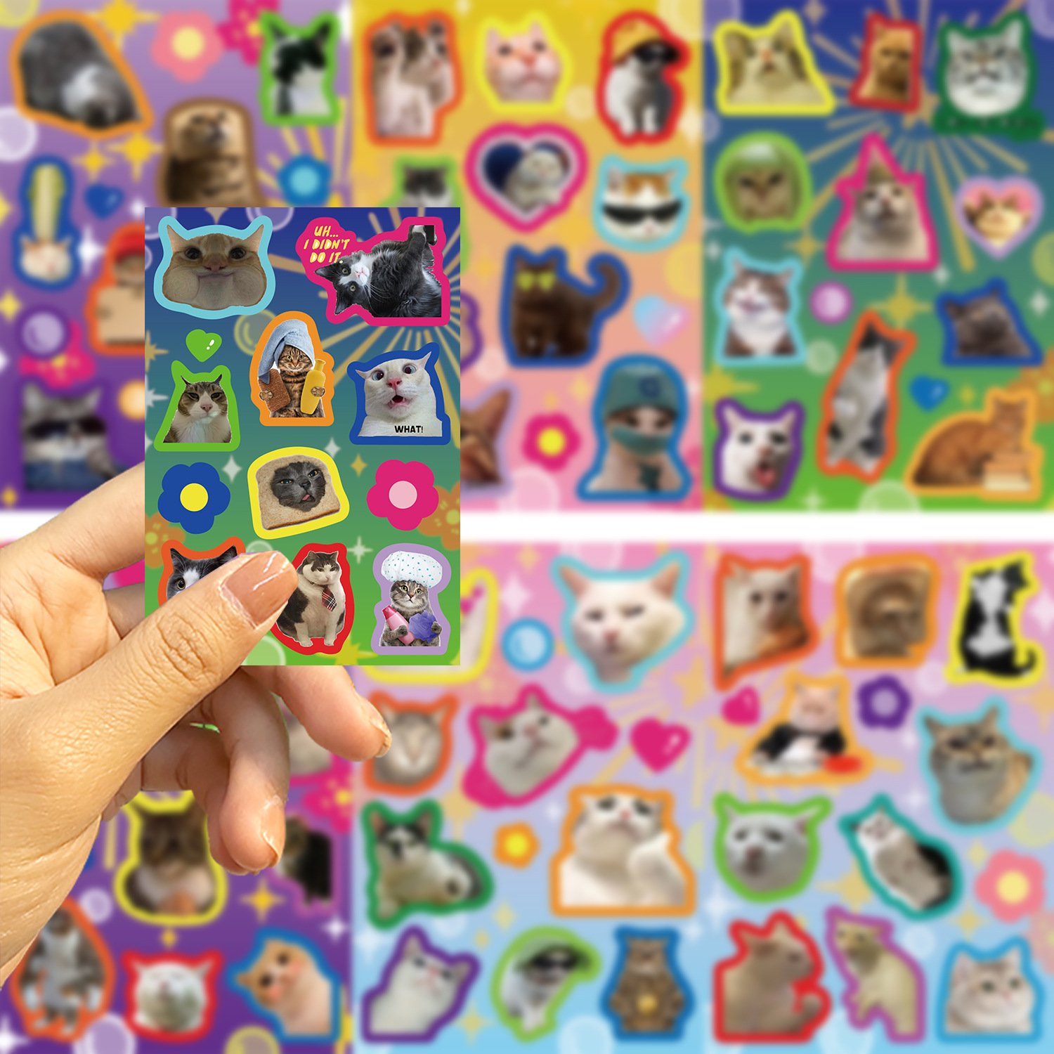 New Design 8 PCS Colorful Kittens PVC Waterproof Die-Cut Decals Stickers for Water Bottle Laptop Phone Skateboard Bike Car