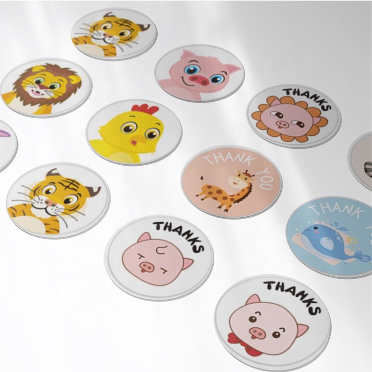 Wholesale cute funny school 1inch cartoon reward roll stickers anime for kids teacher encouragement