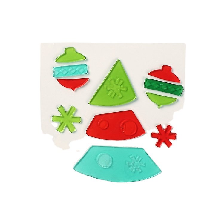 Cute Colorful Cartoon Christmas Trees And Snowflakes Custom Decorative Gel Stickers