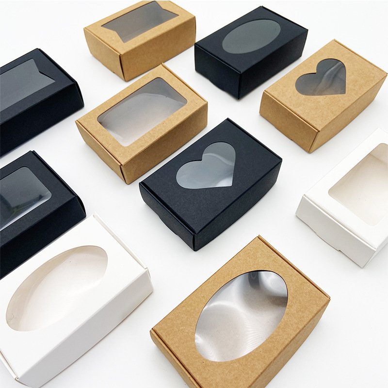 Packing Box With Window Packing Boxes For Small Business Custom Logo Clear Boxes For Gift Pack