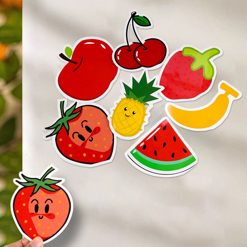 Custom die cut magnetic refrigerator magnet sticker creative food logo fridge magnet stickers