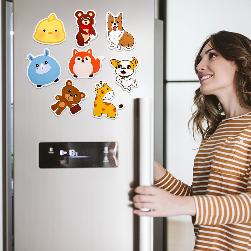 Custom die cut magnetic refrigerator magnet sticker creative food logo fridge magnet stickers