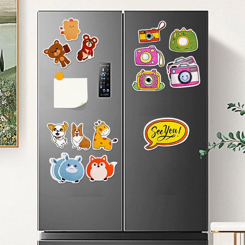 Custom die cut magnetic refrigerator magnet sticker creative food logo fridge magnet stickers