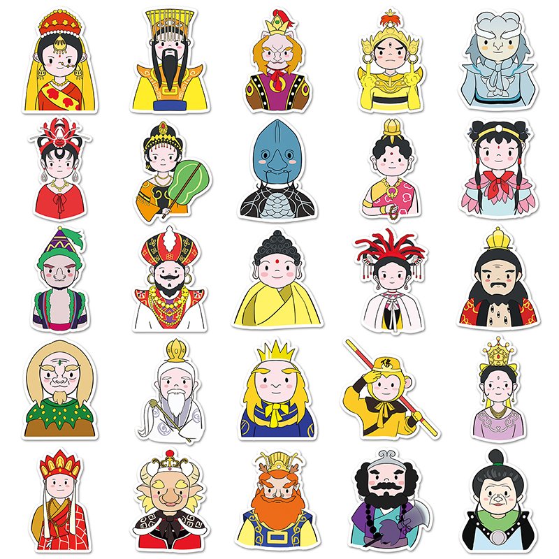 50Pcs High Quality Waterproof Decorations Custom Sticker Original Journey To The West Cartoon Characters Sticker